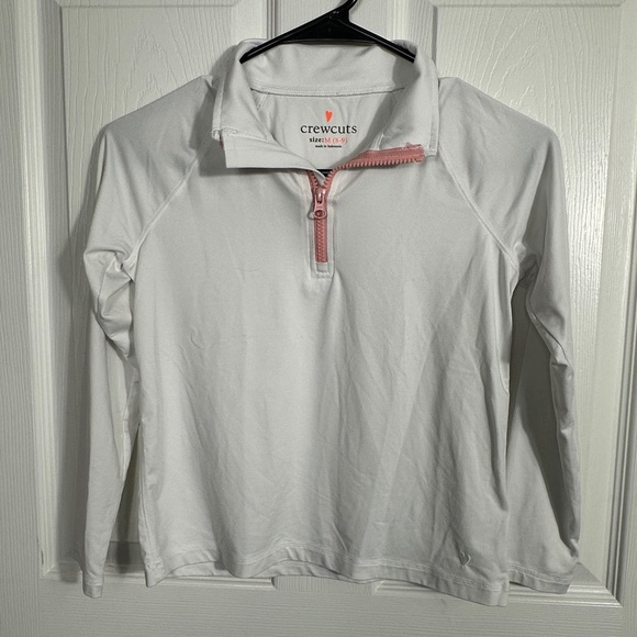 J. Crew Crewcuts M (8-9) 1/4 zip performance top, pink zipper, lightweight - Picture 1 of 13